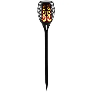 Lampe torche solaire pour jardin extérieur led éclairage flamme effet ...
