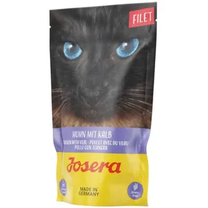 16x70g Filet poulet, veau Josera - Pâtée pour chat pas cher