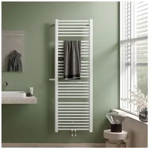Kermi Bad- und Wohnheizkörper Basic plus, HxLxT: 1770x749x35 mm, Farbe: weiß, Ventilposition: links, 10 bar, Wärmeleistung 75/65-20: 1216 Watt, E0V1M1800752LXK