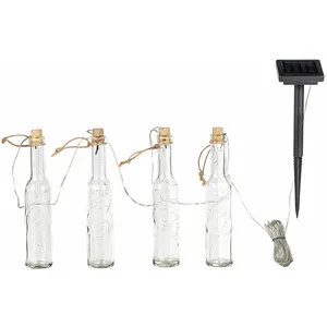 Lampe d'extérieur guirlande lumineuse lampe solaire de jardin 4 flamme... pas cher