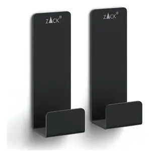 ZACK Potes zelfklevende handdoekhaken 2 stuks 7cm zwart