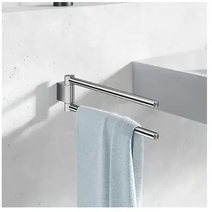 Zack Atore handdoekhouder 2.8 x 10.4 x 46cm RVS met 2 verstelbare houders - Hoogglans Gepolijst pas cher