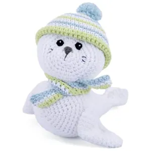 Kit de crochet Gründl Robbie le Phoque   Créez votre phoque amigurumi en 100 % coton(...) - Blanc