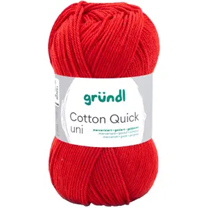Gründl Laine "Cotton Quick uni, Fil + laine, Rouge pas cher