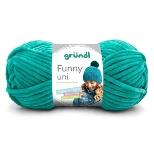Fil à tricoter effet velour FUNNY - Grundl - 100 Gr - Oeko-Tex(...) - 15 Vert pas cher