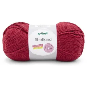 GRÜNDL Shetland - Rouge - 13 - 100g - 170m - 80% acrylique - 20% laine pas cher