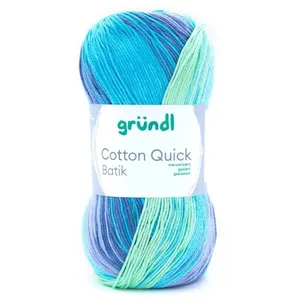 Fil à tricoter - Gründl - Cotton Quick Batik - 100g - 260m - Coton mercerisé multicolore pas cher