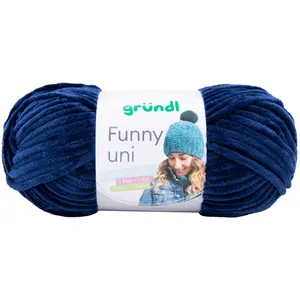 Gründl Fil à tricoter effet velour FUNNY - Grundl - 100 Gr - Oeko-Tex(...) - 25 Bleu pas cher