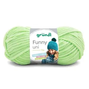Fil à tricoter effet velour FUNNY - Grundl - 100 Gr - Oeko-Tex(...) - 21 Vert pas cher