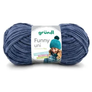 Gründl Funny Uni Fil à tricoter et crochet (fil chenille velouté 100% ...