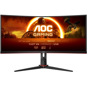 AOC Gaming CU34G2XPD - Moniteur incurvé WQHD 34 Pouces,180 Hz,Fast VA,... pas cher