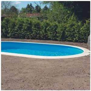 Aqualux Kit Piscine Acier Enterrable - Ovale - 7X3.5X1.2 - Filtration 8m3/h - Echelle pas cher
