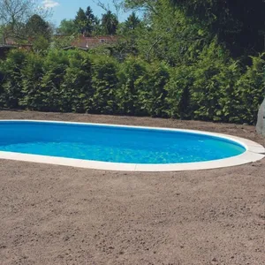 Aqualux Kit Piscine Acier Enterrable - Ovale - 5.25X3.2X1.2 - Filtration 6m3/h - Echelle