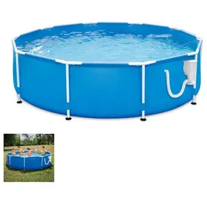 Kit Piscine Hors Sol - EDG - Piscine Tubulaire - Ronde -366 x 366 cm- avec système filtrationVendu parcdiscount
