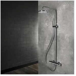 Douchekolom BWS Living Spa Met Opbouw Thermostaat 20 cm Met Handdouche Chroom pas cher