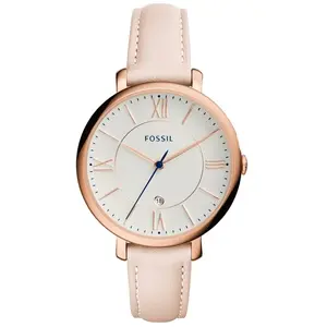 Montre femme - FOSSIL - Jacqueline - Cuir rose - 36 mm - Étanche 3 ATM pas cher