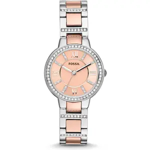 Montre dame Fossil Virginia ES3405 Bracelet métal bicolore pas cher