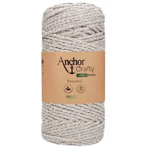 Corde de Coton Recyclé Macramé Anchor Crafty Fine Metallic - 250gr - Anchor(...) - Blanc pas cher