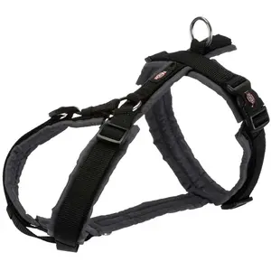 Comparateur de prix : Harnais trekking TRIXIE Premium - XL: 80 97 cm - 25mm - Noir et gris g...