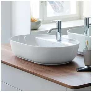 Comparateur de prix : Duravit Luv opzetwastafel met 1 kraangat en WonderGliss 60x40x14cm Wit