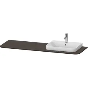 Duravit, Console de lavabo, Happy D.2 Plus Console avec une découpe à droite 160 x 55 cm noyer brossé sans lavabo pas cher
