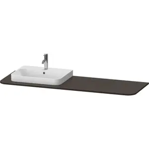 Duravit, Console de lavabo, Happy D.2 Plus Console avec une découpe à gauche 160 x 55 cm noyer brossé sans lavabo pas cher
