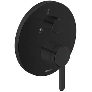 Duravit, Robinetterie de salle de bains, Mitigeur monocommande de douche C.1 UP avec inverseur rond noir mat