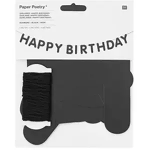 Guirlande Happy Birthday noire 5 m