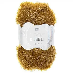 Pelotes de fil à tricoter CREATIVE BUBBLE de Rico Design - Laissez votre imagination prendre forme avec ce fil éponge !(...) - 35 Ocre jaune pas cher