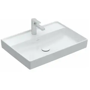Villeroy & Boch Wastafel 650x470 mm, zonder overloop, kraangat, alpine witVendu parbol