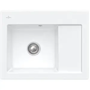 Villeroy & Boch, Évier, V&B Evier SUBWAY 45 COMPACT 650x510mm Be li main lit. stone whote C+ (51 cm, 65 cm) pas cher
