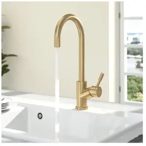 Robinet - VILLEROY & BOCH - UMBRELLA - Inox doré mat - Bec orientable ...Vendu parcdiscount