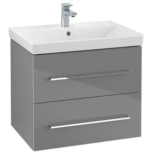 Villeroy & Boch Avento - Wastafelkast, 58x51x45 cm, 2 laden, Crystal White A88900B4