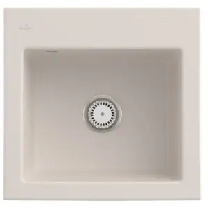 Evier de cuisine - VILLEROY ET BOCH - Subway 50 S - Céramique - Sans égouttoir - Creme CeramicPlus pas cher