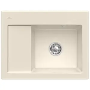 Evier de cuisine - VILLEROY ET BOCH - Subway 45 Compact - 1 bac - 65x51 cm - Ivory CeramicPlus pas cher