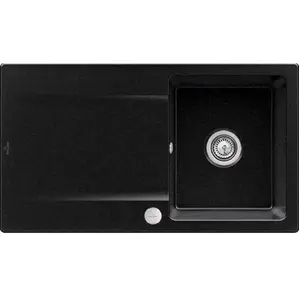 Evier 1 bac VILLEROY ET BOCH Siluet 50 Chromite CeramicPlus - Avec vid...Vendu parcdiscount