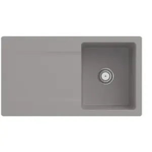 Evier 1 bac VILLEROY ET BOCH Siluet 50 Fossile CeramicPlus - Avec vida... pas cher