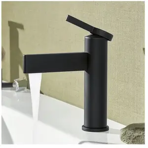 Mitigeur lavabo droit VILLEROY ET BOCH Dawn sans tirette Matt Black pas cher