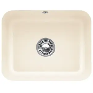 Evier - VILLEROY & BOCH - Cisterna 60C - 1 bac - Ivory - Vidage manuel pas cher