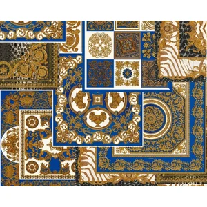 DIERENPRINT MET KLASSIEK BAROK BEHANG - Blauw Wit Goud - AS Creation V...
