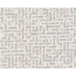 GEOMETRISCH STRUCTUUR BEHANG | Used Look - wit zilver - A.S. Création ... pas cher