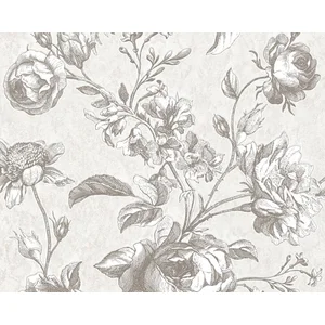 VINTAGE ROZEN BEHANG | Bloemen - licht grijs wit - A.S. Création My Ho...Vendu parbol