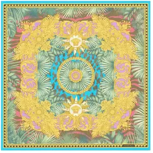 "JUNGLE" SATIJN GLANZEND MEDUSA HOOFD BEHANG | Design - bont groen lil...Vendu parbol
