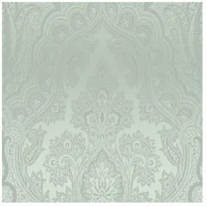 CHIQUE ORNAMENTEN BEHANG | Boho Stijl - eucalyptusgroen zilver - A.S. ...Vendu parbol