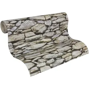 DEKORA Papier Peint "Mur en Pierres" - Gris - 10 x 0,53 mVendu parbol