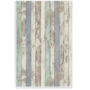Comparateur de prix : Papier peint imitation Lambris Vieilli - Bleu - 10 x 053 m