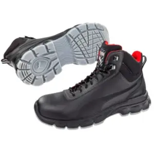Puma Safety Condor Mid S3 ESD 630101 - Zwart/Rood - 44 pas cher