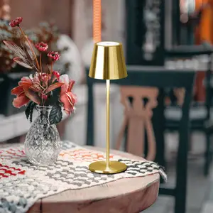 FHL easy! Viletto - Tafellamp voor buiten - 36cm - 1x LED 2,0W (incl.) - 3000K - dimbaar - 190 lm - IP54 - USB oplaadbaar - Goud