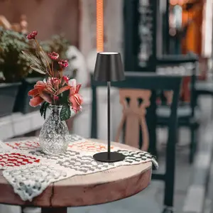 FISCHER LEUCHTEN Lampe de table lumineuse d'extérieur à intensité variable, lampe de jardin led, lumière de balcon IP54, noir sable pas cher
