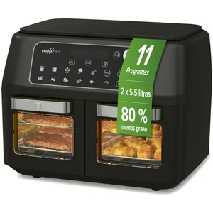 MAXXMEE - heteluchtfriteuse met dubbele kamer - 11 Liter - 2400 Watt - Zwart pas cher